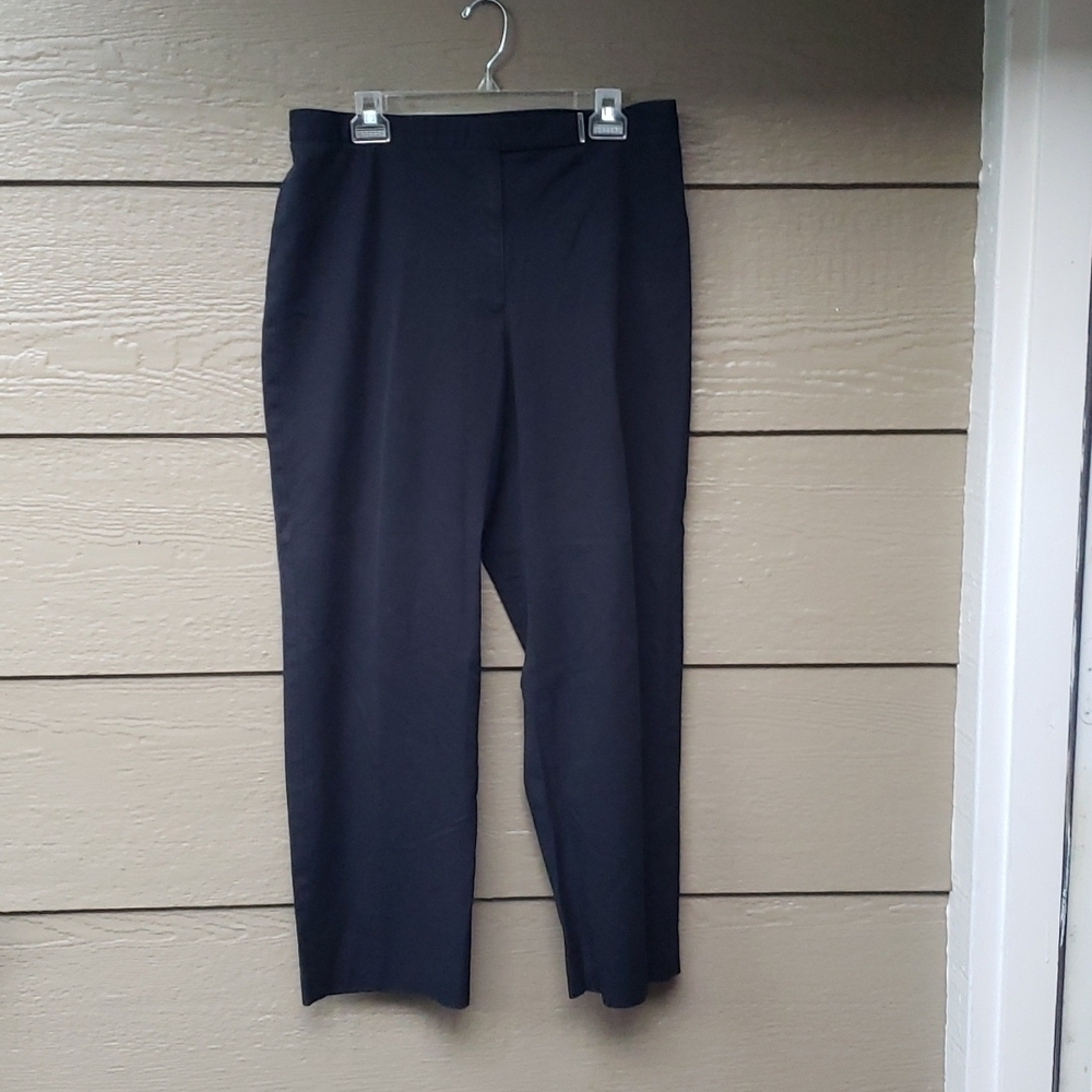 LIZ CLAIBORNE vintage 90s taper ANISSA Black  Flat Front Pants Straight